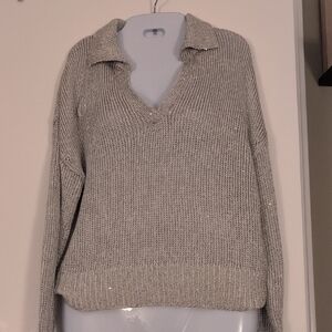 Women's Gray Sparkle Sweater